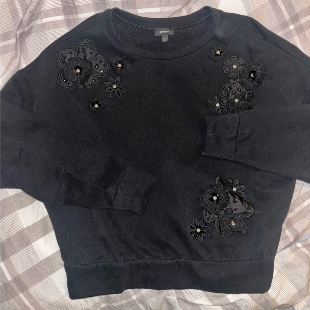Express embellished crew neck sweater